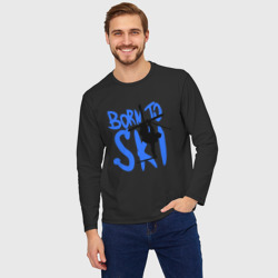 Мужской лонгслив oversize хлопок Born to ski - фото 2