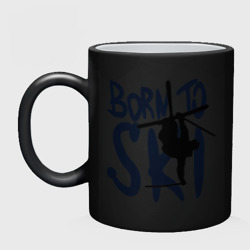 Кружка хамелеон Born to ski - фото 2