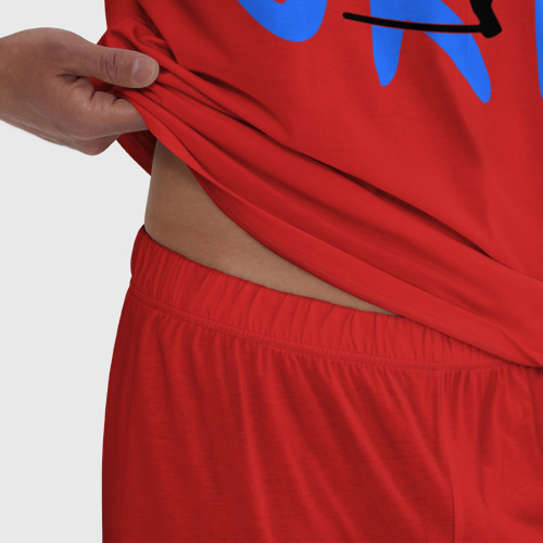 Мужская пижама хлопок Born to ski, цвет красный - фото 6