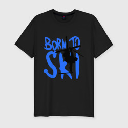 Приталенная футболка Born to ski (Мужская)