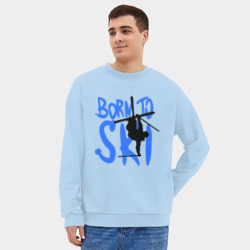 Мужской свитшот oversize без начеса хлопок Born to ski - фото 2