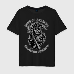 Мужская футболка хлопок Oversize Sons of anarchy logo