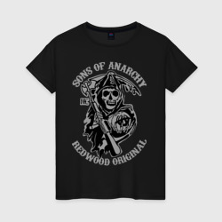 Женская футболка хлопок Sons of anarchy logo