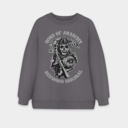 Женский свитшот oversize без начеса хлопок Sons of anarchy logo