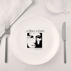Набор: тарелка + кружка John Lennon Джон Леннон Give Peace a Chance - фото 2
