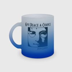 Кружка матовая стеклянная John Lennon Джон Леннон Give Peace a Chance