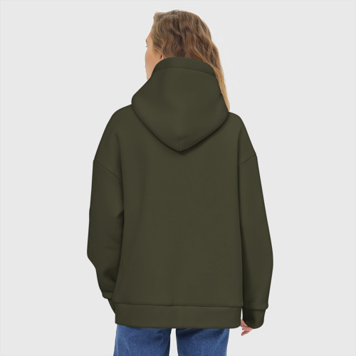 Женское худи Oversize хлопок С новым годом, товарищи, цвет хаки - фото 5