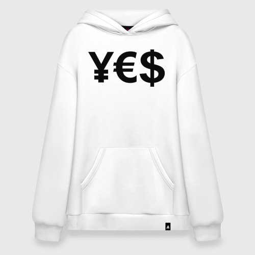 Худи SuperOversize хлопок YE$, цвет белый