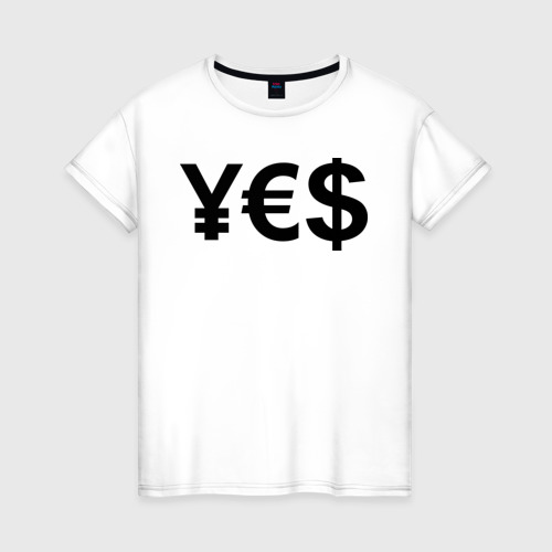 Женская футболка хлопок YE$, цвет белый