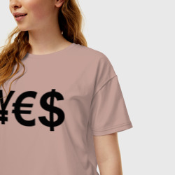 Женская футболка хлопок Oversize YE$ - фото 2