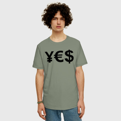 Мужская футболка хлопок Oversize YE$, цвет авокадо - фото 3