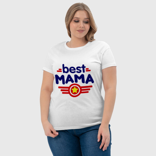 Женская футболка хлопок Best mama logo - фото 6