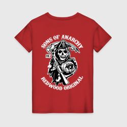 Женская футболка хлопок Sons of anarchy back