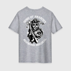 Женская футболка хлопок Oversize Sons of anarchy back