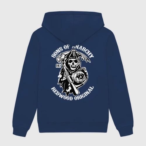 Мужская толстовка хлопок с принтом Sons of anarchy back, вид сзади #1