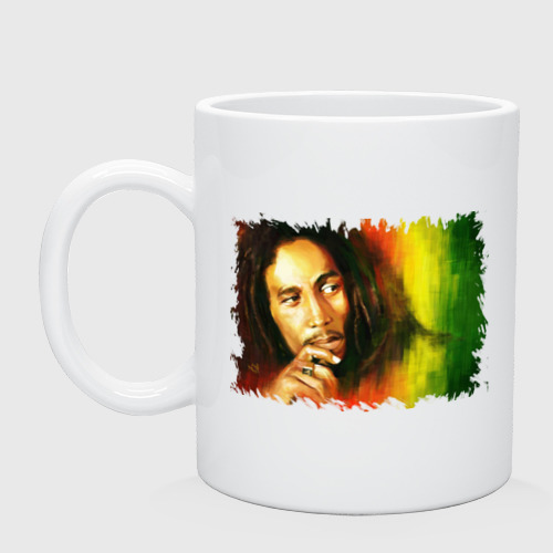 Кружка керамическая Bob Marley, цвет белый