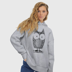Женское худи Oversize хлопок Owl grafic - фото 2