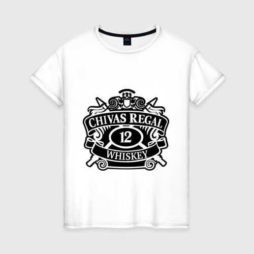 Женская футболка хлопок Chivas Regal whiskey, цвет белый