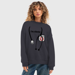 Женский свитшот oversize без начеса хлопок I m Doctor - фото 2