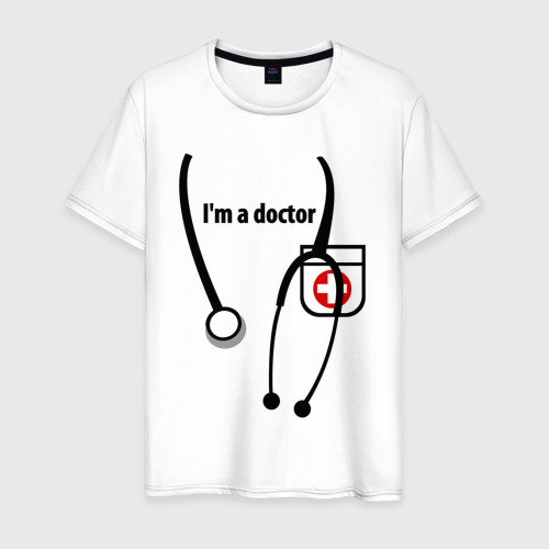 Мужская футболка хлопок I m Doctor, цвет белый
