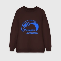 Женский свитшот oversize без начеса хлопок Параплан орел