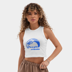 Женская укороченная майка-топ хлопок Параплан орел - фото 2