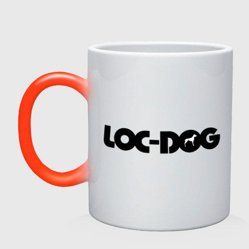 Кружка хамелеон Loc Dog (2), цвет белый + красный