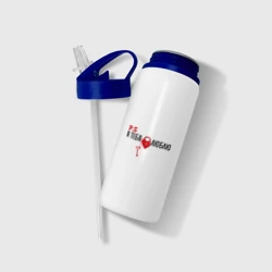 Бутылка для воды с трубочкой P.S я тебя люблю - фото 2