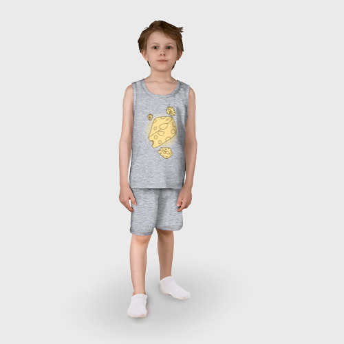 Детская пижама с шортами хлопок Cheese for mousy, цвет меланж - фото 3