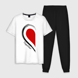 Мужская пижама с белой футболкой хлопок Together forever first
