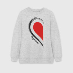 Женский свитшот oversize без начеса хлопок Together forever first