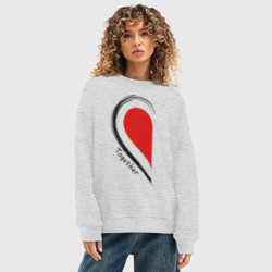 Женский свитшот oversize без начеса хлопок Together forever first - фото 2