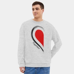 Мужской свитшот oversize без начеса хлопок Together forever first - фото 2