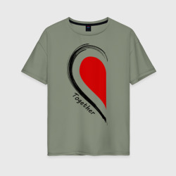 Женская футболка хлопок Oversize Together forever first