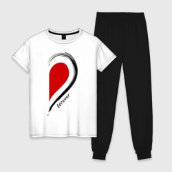 Женская пижама с белой футболкой хлопок Together forever second