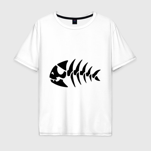 Мужская футболка из хлопка оверсайз с принтом Рыба-пират, вид спереди №1