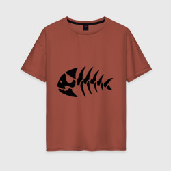 Рыба-пират – Женская футболка хлопок Oversize с принтом купить со скидкой в -16%
