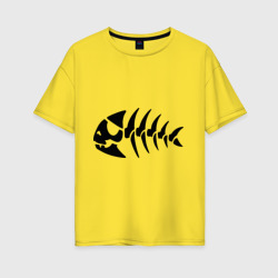 Женская футболка хлопок Oversize Рыба-пират