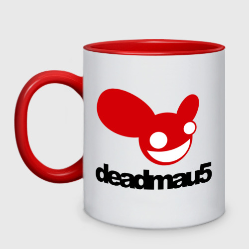 Кружка двухцветная DeadMau5., цвет белый + красный