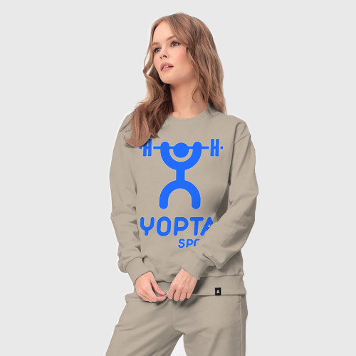 Женский костюм хлопок Yopta Sport, цвет миндальный - фото 5