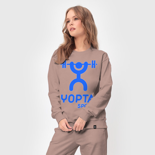 Женский костюм хлопок Yopta Sport, цвет пыльно-розовый - фото 5