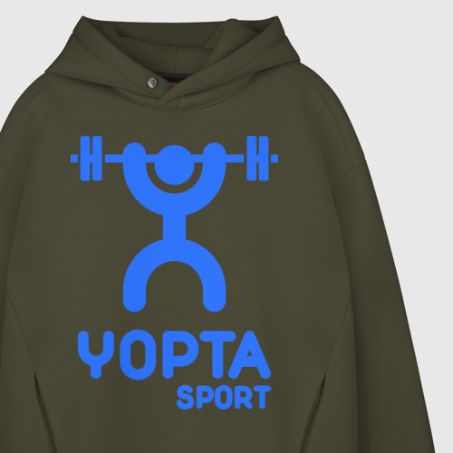 Мужское худи Oversize хлопок Yopta Sport, цвет хаки - фото 4