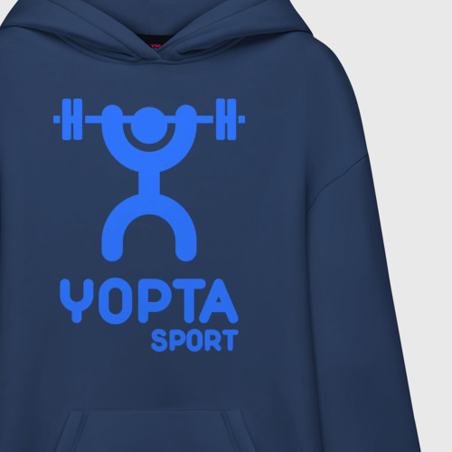 Худи SuperOversize хлопок Yopta Sport, цвет темно-синий - фото 3