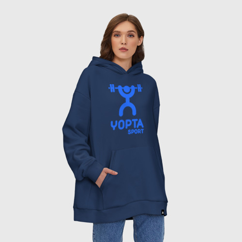 Худи SuperOversize хлопок Yopta Sport, цвет темно-синий - фото 4