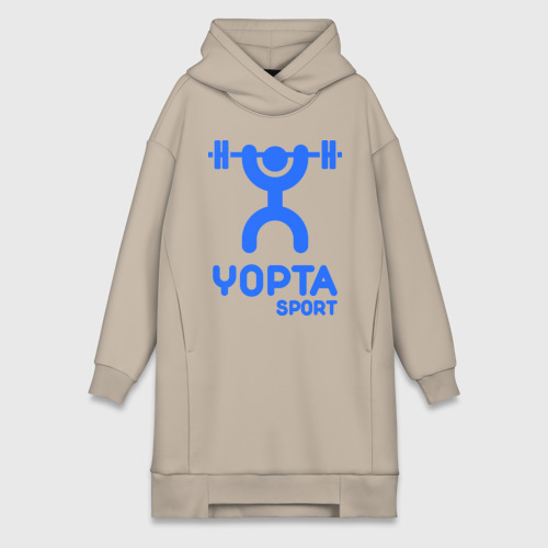 Платье-худи хлопок Yopta Sport, цвет миндальный