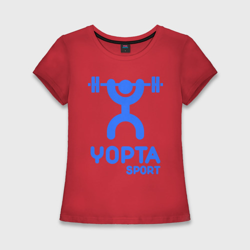 Женская футболка хлопок Slim Yopta Sport, цвет красный