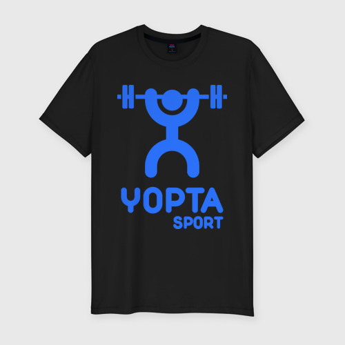 Мужская футболка хлопок Slim Yopta Sport, цвет черный