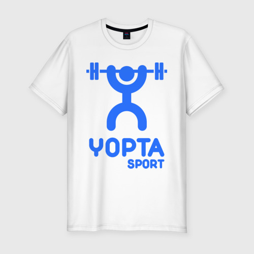 Мужская футболка приталенная из хлопка с принтом Yopta Sport, вид спереди №1