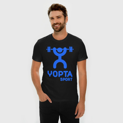 Мужская футболка хлопок Slim Yopta Sport, цвет черный - фото 3