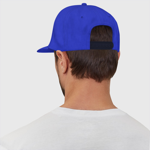 Кепка снепбек с прямым козырьком Троллфэйс в шлеме, цвет синий - фото 5